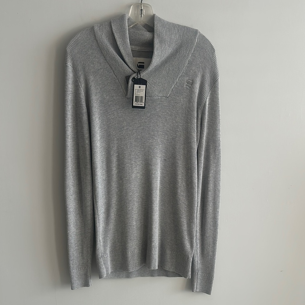 NWT G-Star Gray Heather Bandalo Aero Knit Turtleneck Sweater NEW